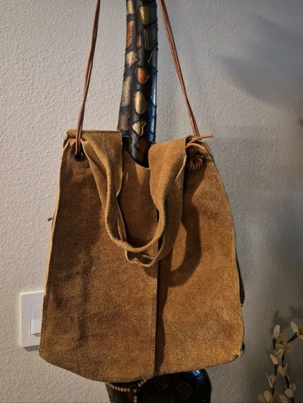 Genuine Leather Artisan Handcrafted Shoulder Crossbody Bag Sack, Made in Spain